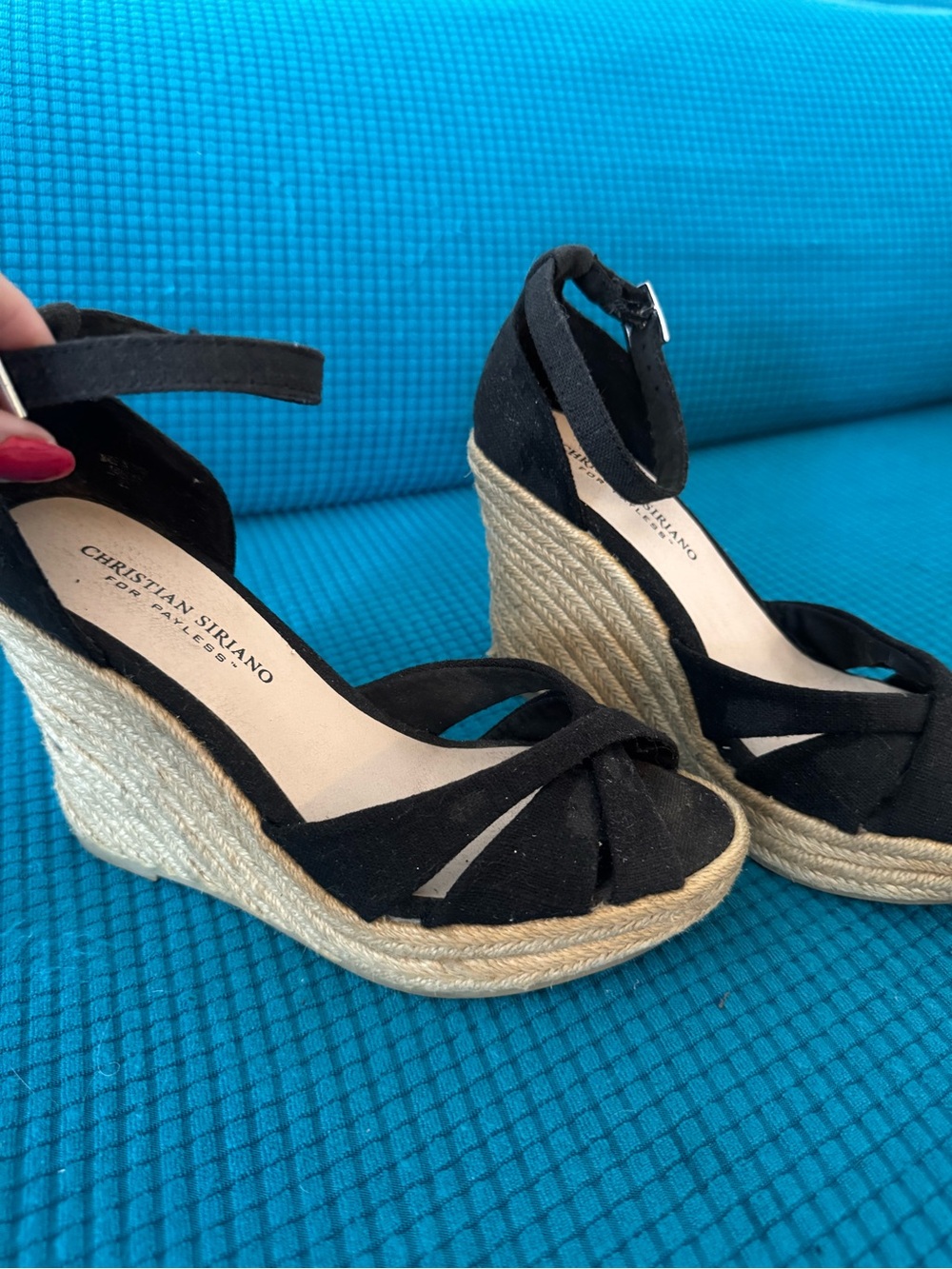 🖤 Christian Siriano for Payless Black Espadrille Wedges